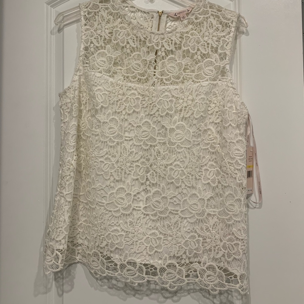 Lace white tank top